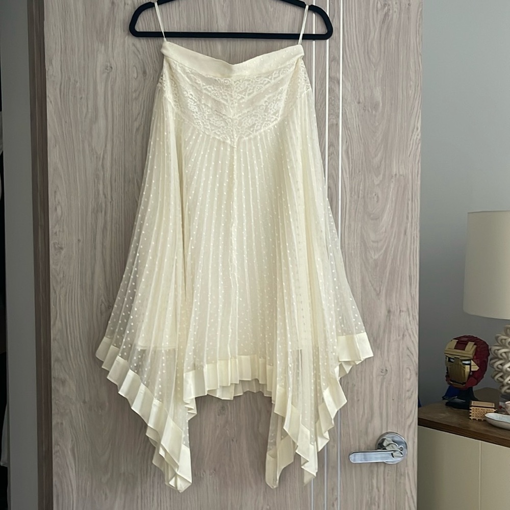 Zimmerman off white maxi pleated skirt size 1